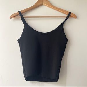 BEBE ribbed crop top in black